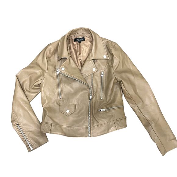 Love Tree Faux Brown Leather Jacket – Size Medium - Picture 1 of 8